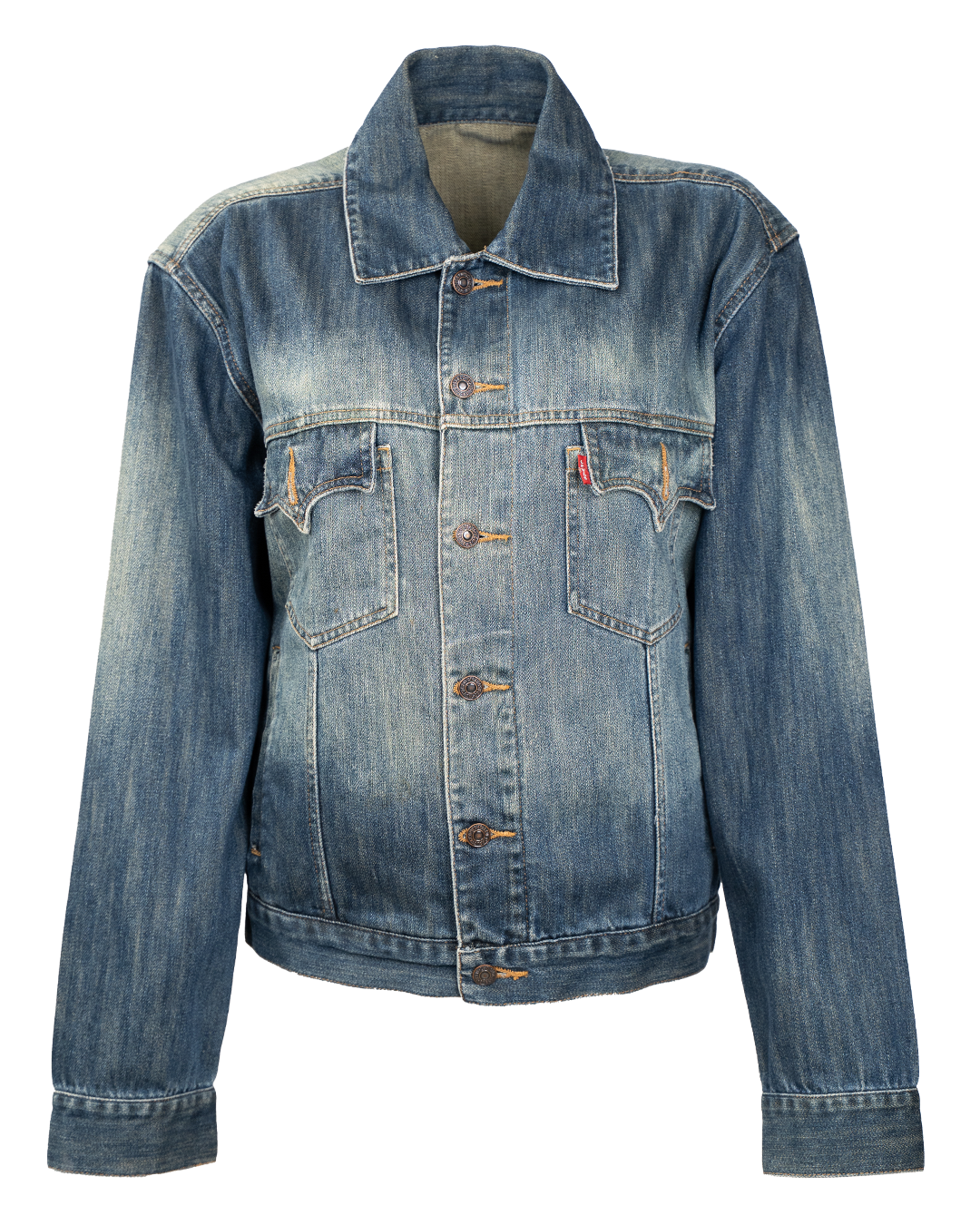 Giacca Denim Uomo Levi's Red Tab Blu Medio Stonewashed Trucker Jacket Patch Two Horse Brand