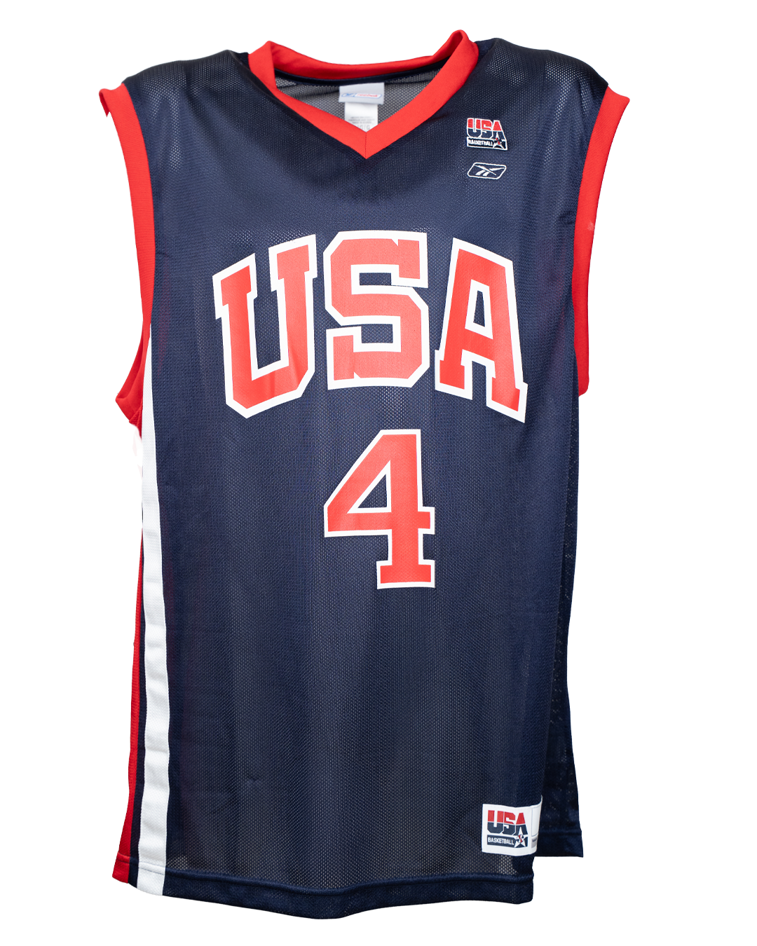 Canotta Basket Uomo Reebok USA Olimpiadi Atene 2004 Numero 4 Blu Navy Vintage