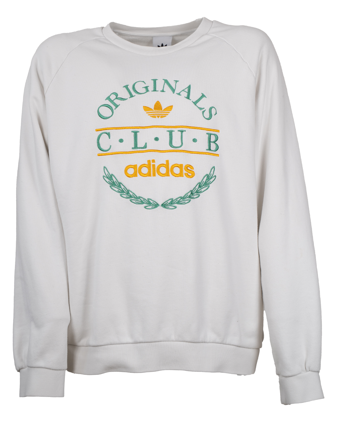 Felpa Uomo Adidas Originals Club Vintage Anni 90 Bianca Logo Trefoil Ricamato