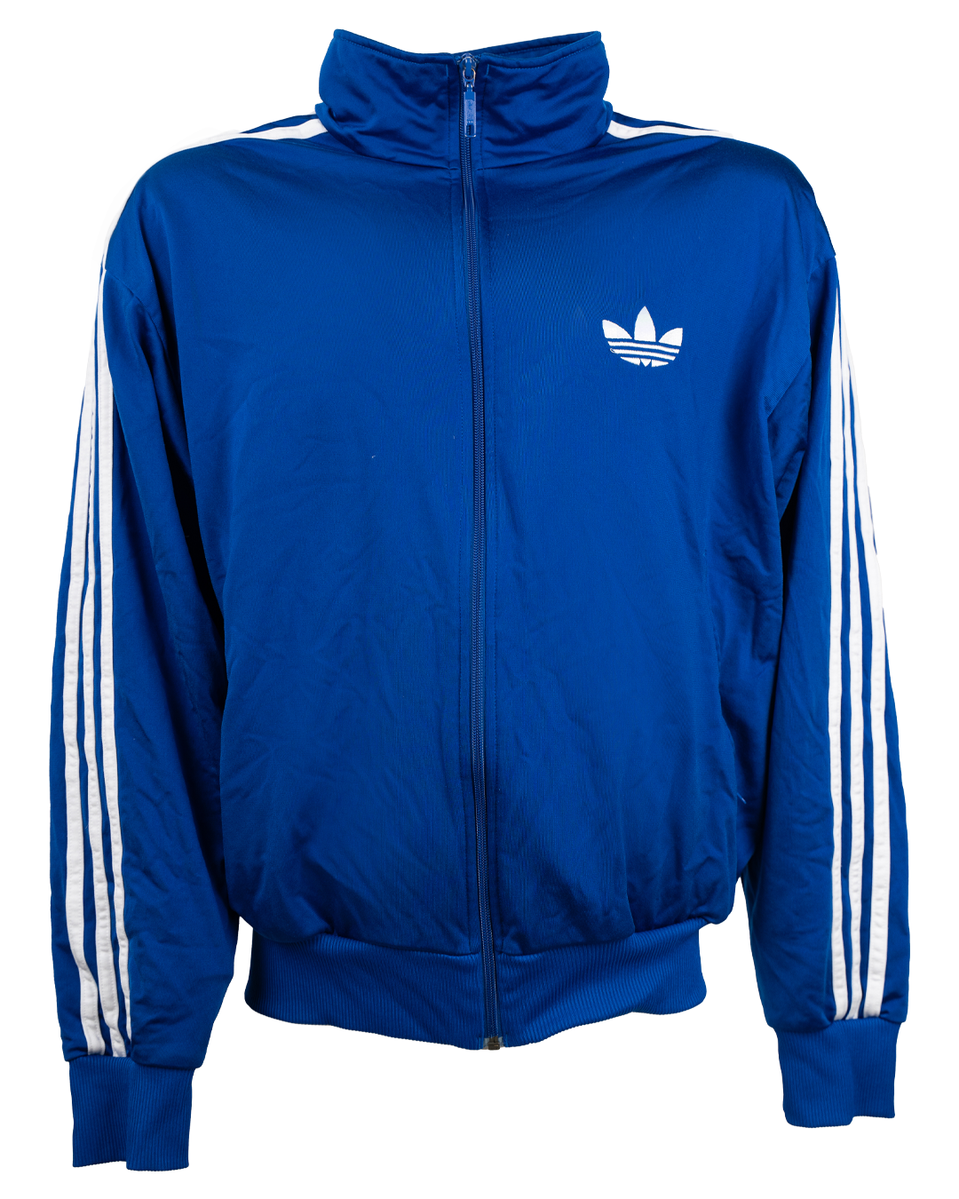 Felpa Uomo Adidas Blu Royal Nylon Imbottita Collo Alto Zip Vintage Anni 2000
