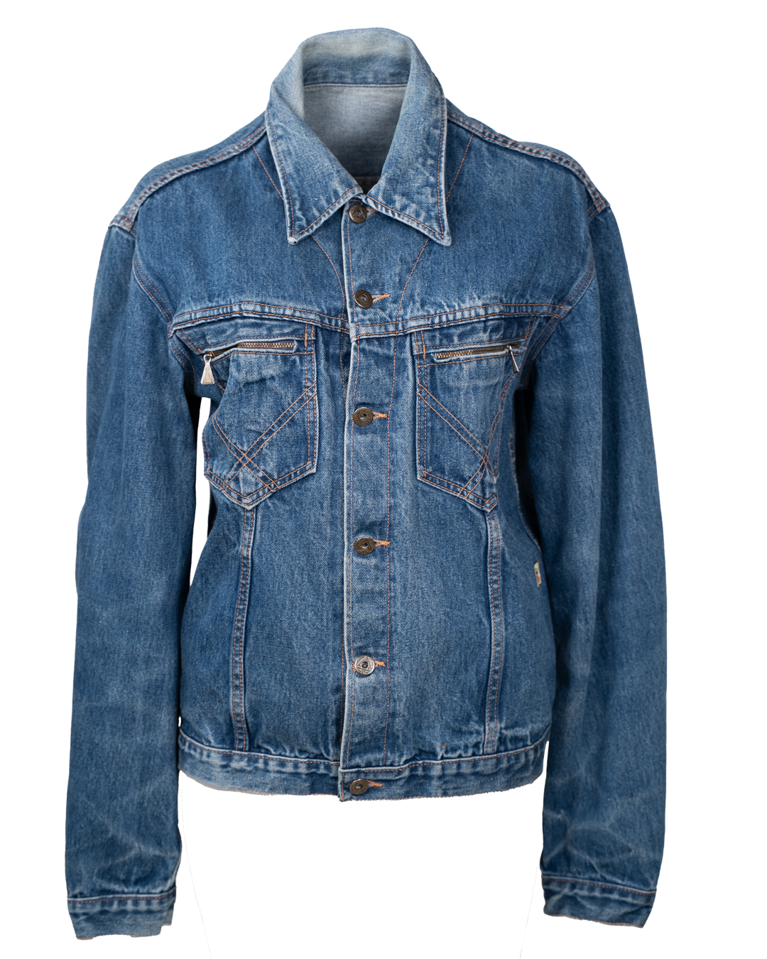 Giacca di Jeans Donna Roy Roger's Blu Vintage Anni 80 Trucker Denim Chiaro