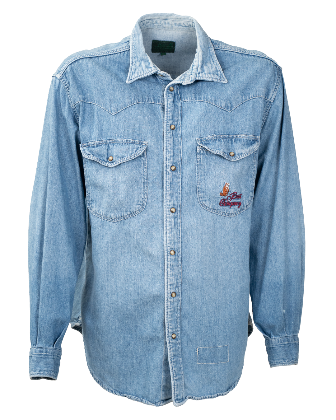 Giacca Jeans Uomo Best Company Denim Azzurro Western Style Bottoni a Pressione Vintage Anni 90