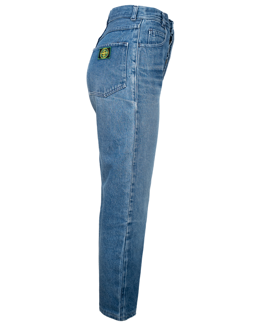 Jeans Donna Stone Island Vita Alta Denim Blu Medio Con Patch Compass Logo 3 Jeans Donna Stone Island Vita Alta Denim Blu Medio Con Patch Compass Logo - Foto 3
