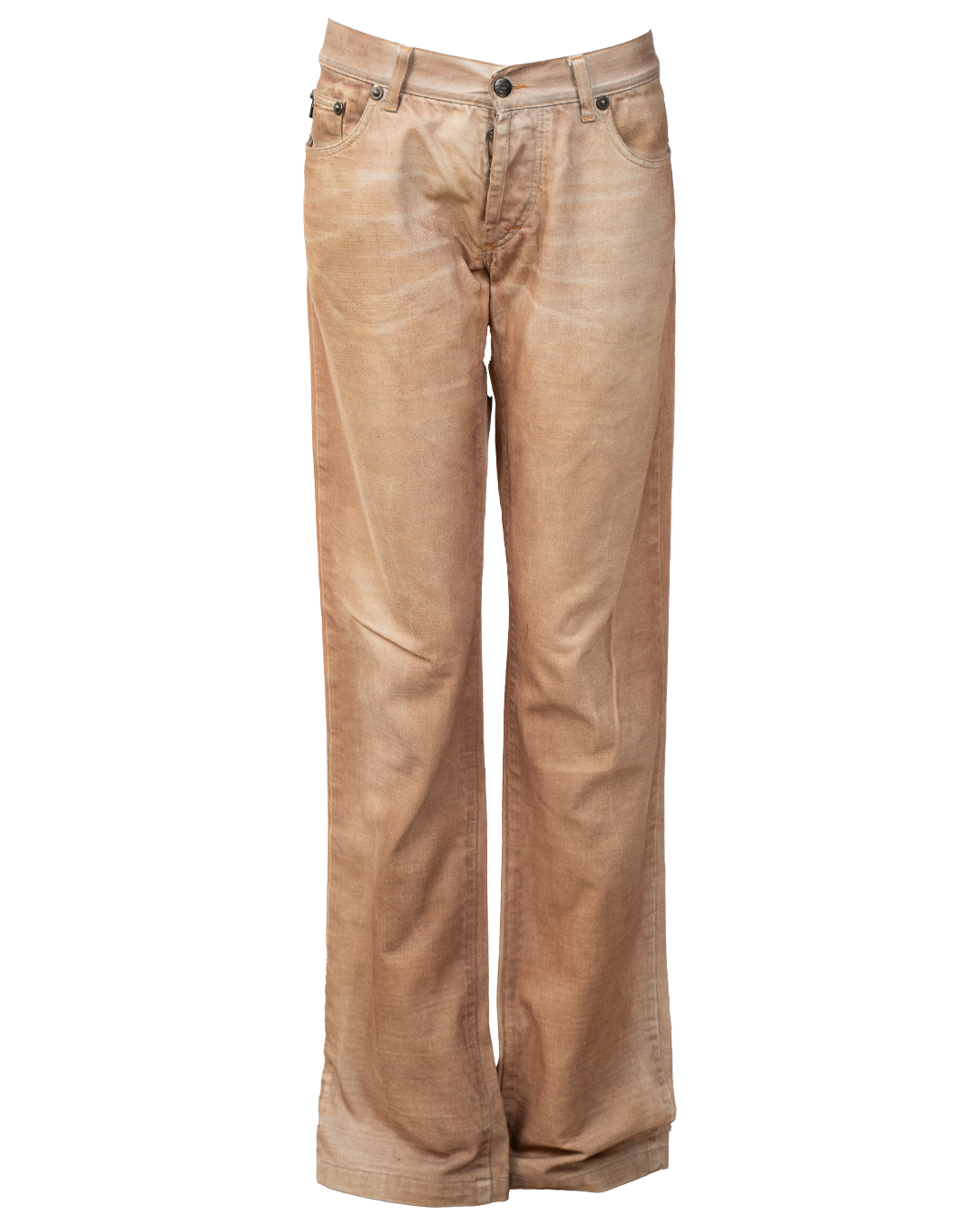 Pantaloni Uomo Just Cavalli Cammello Effetto Vissuto con Placca Logo JC Made in Italy