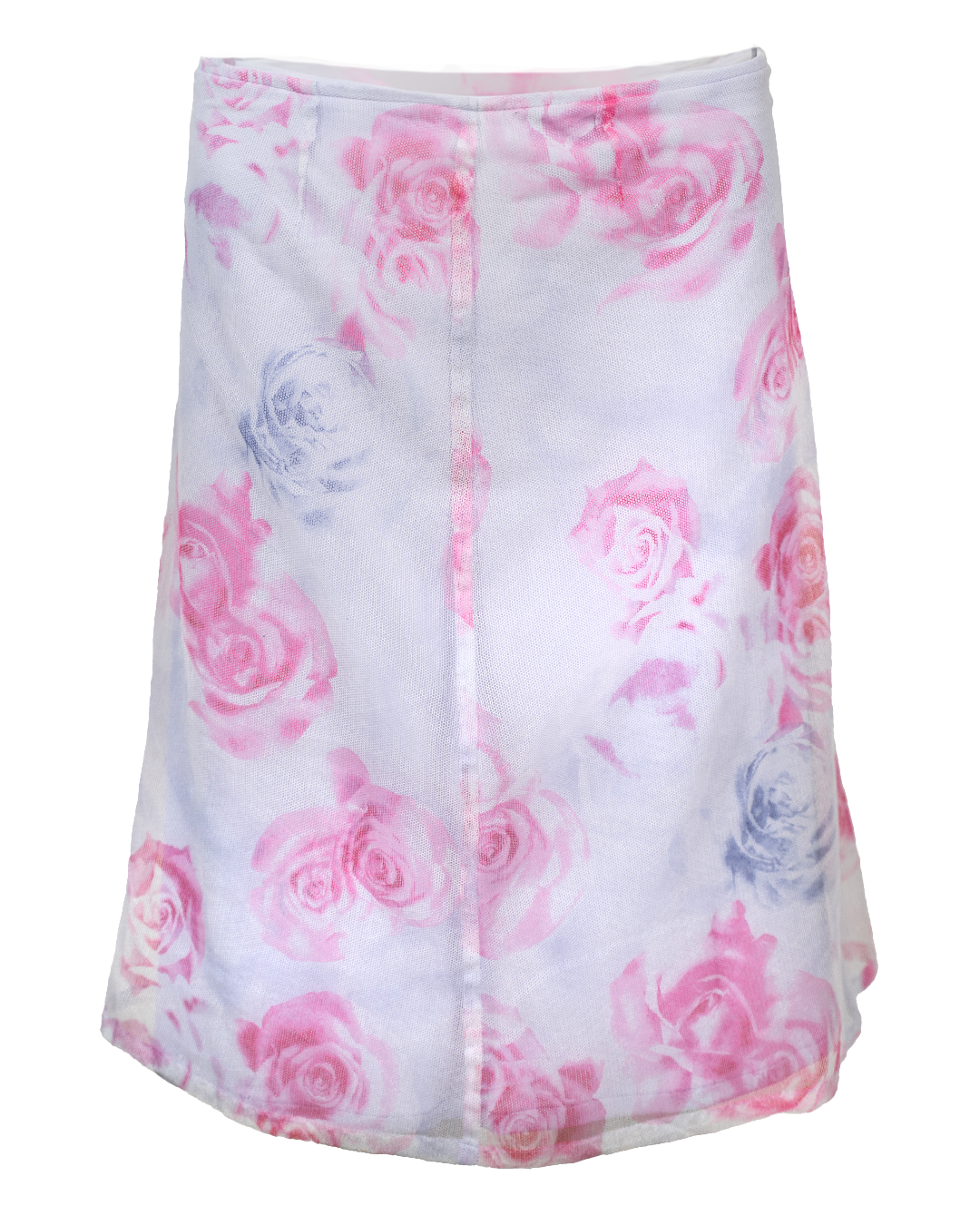 Gonna Donna Versus Versace Vintage Anni 90 Tulle con Stampa Rose Rosa Made in Italy