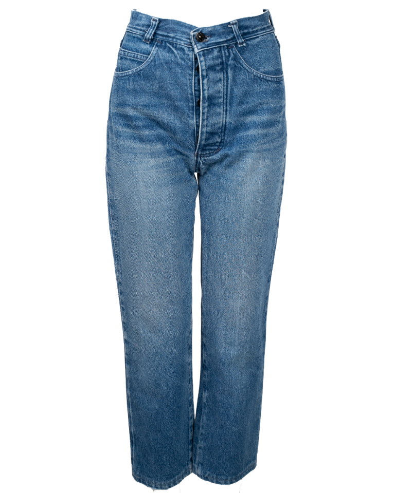 Jeans Donna Stone Island Vita Alta Denim Blu Medio con Patch Compass Logo