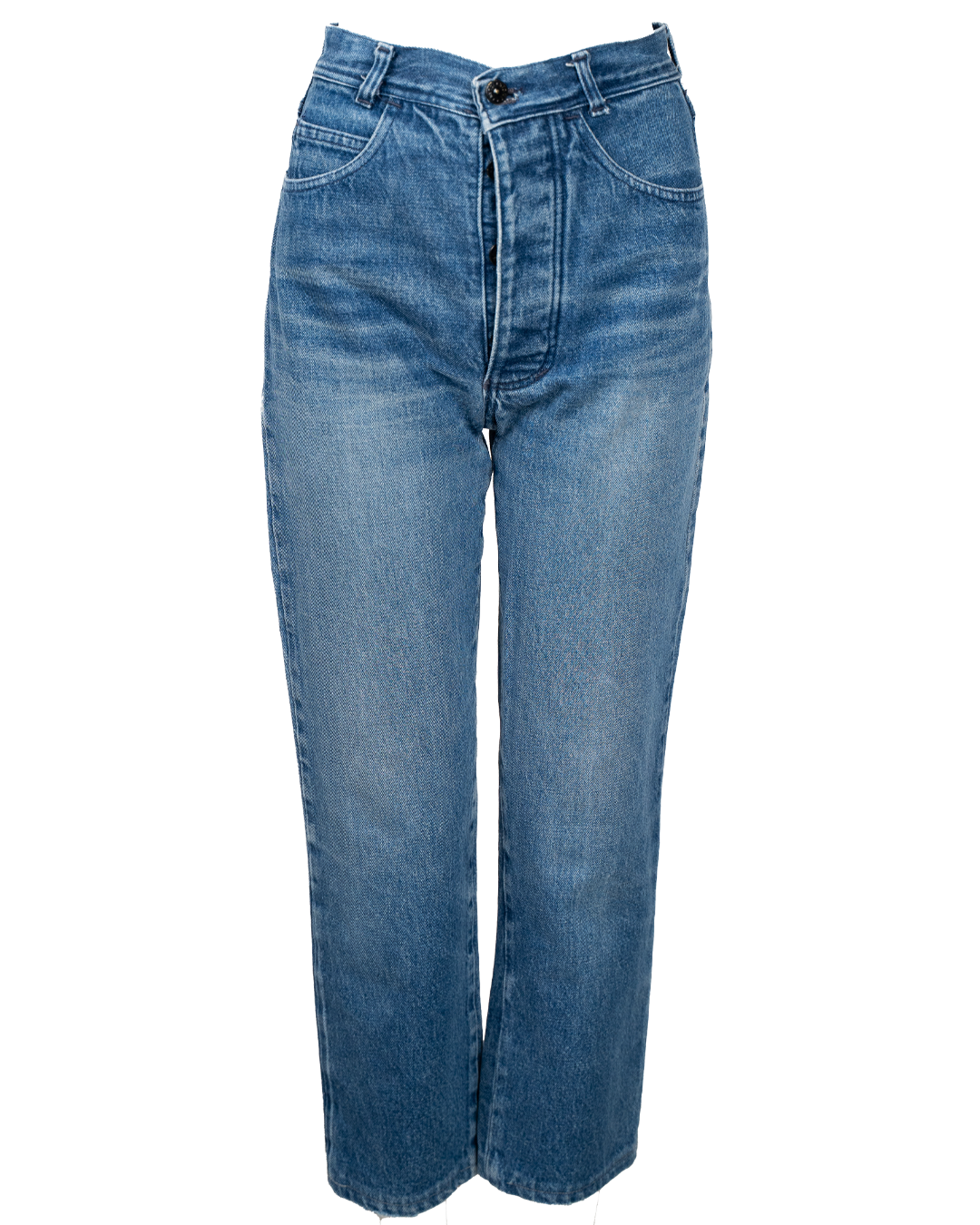 Jeans Donna Stone Island Vita Alta Denim Blu Medio con Patch Compass Logo