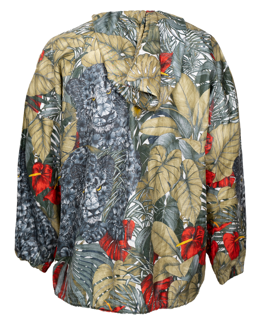 Giacca Donna Salvatore Ferragamo Vintage Anni 80-90 Stampa Pantera e Foglie Tropicali - foto 2