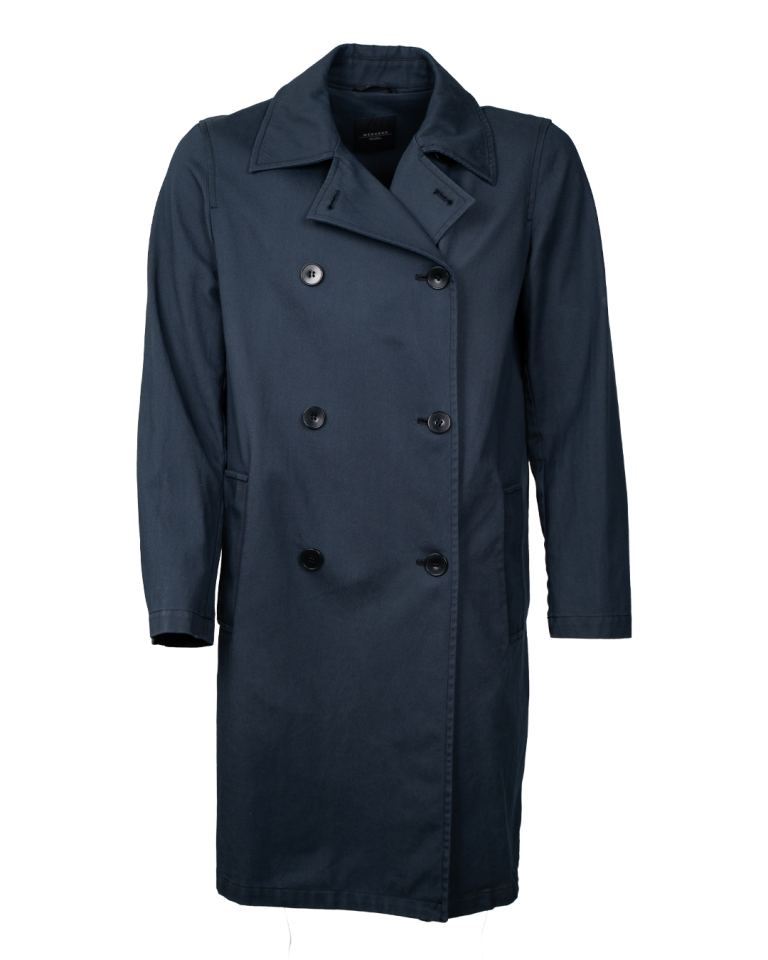 Trench Donna Weekend Max Mara Blu Navy Lungo Cotone Vintage Anni 2000 Made in Italy