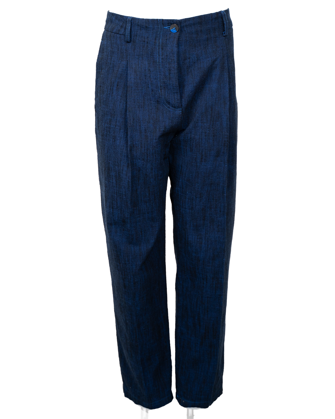 Pantalone Uomo Marni Indigo in Lino Sartoriale Tasca Profilo Blu Vintage
