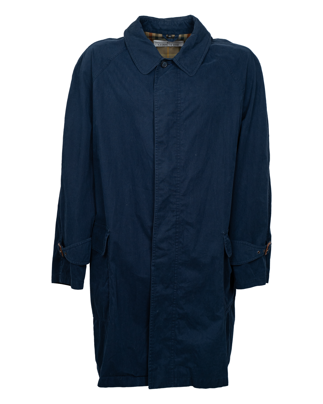 Cappotto Corto Uomo Cerruti 1881 Blu Navy Cotone Lungo Sartoriale Made in Italy