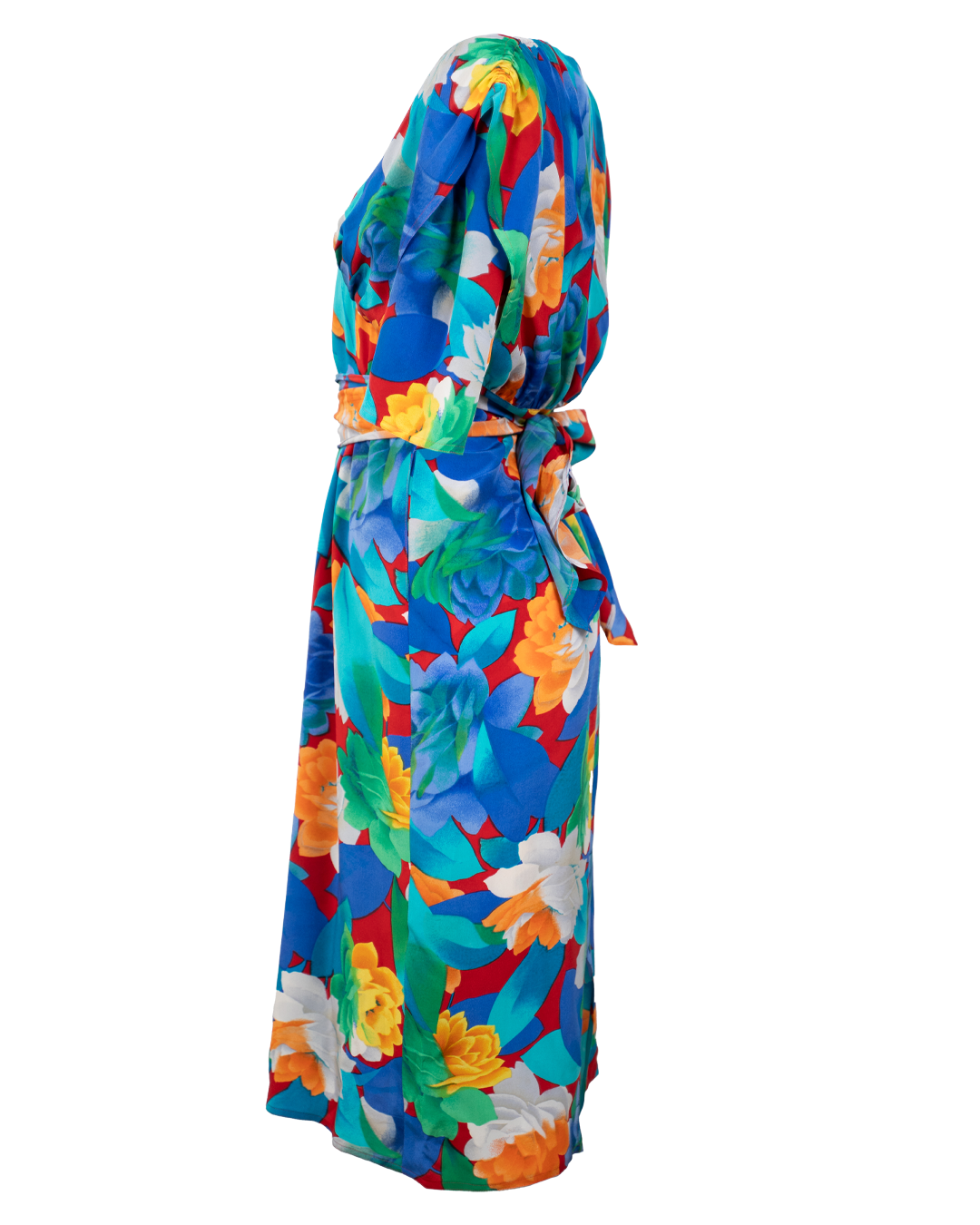 Abito Donna Mariella Burani Vintage Anni 80 Stampa Floreale Multicolor Maniche Kimono Made In Italy 3 Abito Donna Mariella Burani Vintage Anni 80 Stampa Floreale Multicolor Maniche Kimono Made In Italy - Foto 3