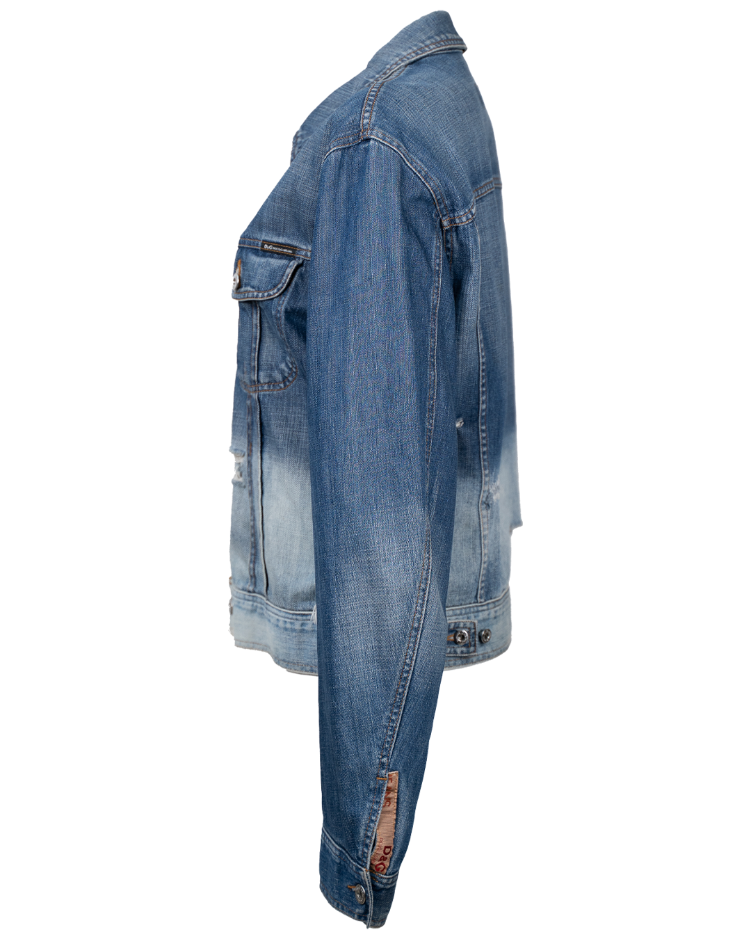 Giacca Denim Donna D&Amp;G Dolce &Amp; Gabbana Blu Distressed Con Strappi E Sbiancature Vintage Anni 2000 3 Giacca Denim Donna D&Amp;G Dolce &Amp; Gabbana Blu Distressed Con Strappi E Sbiancature Vintage Anni 2000 - Foto 3