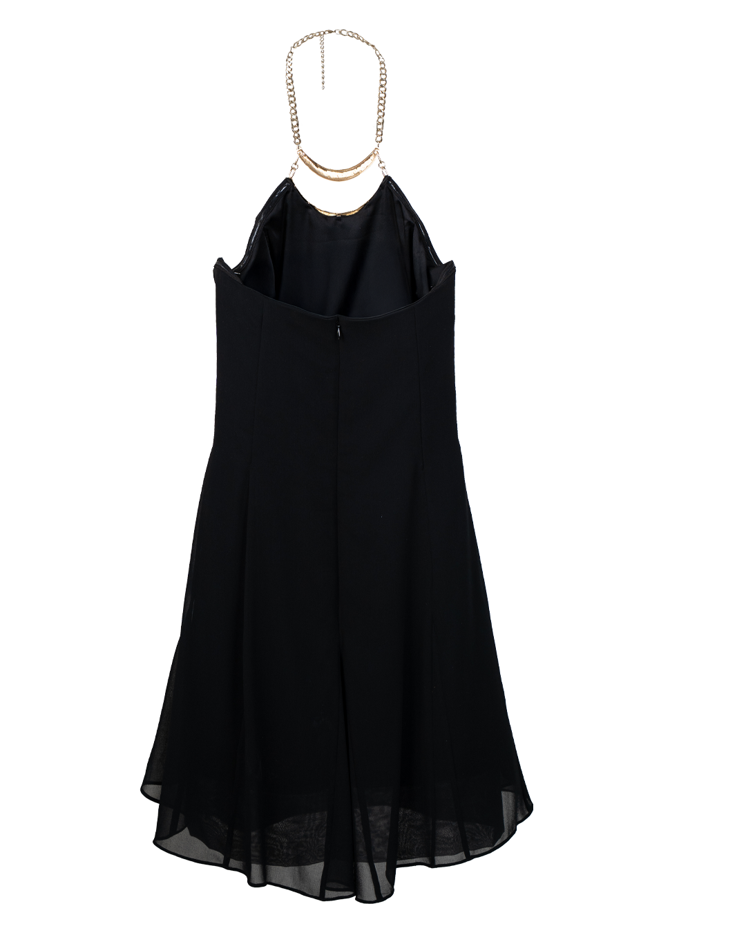 Vestito Donna Marciano Nero Halter con Collana Dorata Integrata Vita Aderente - foto 2