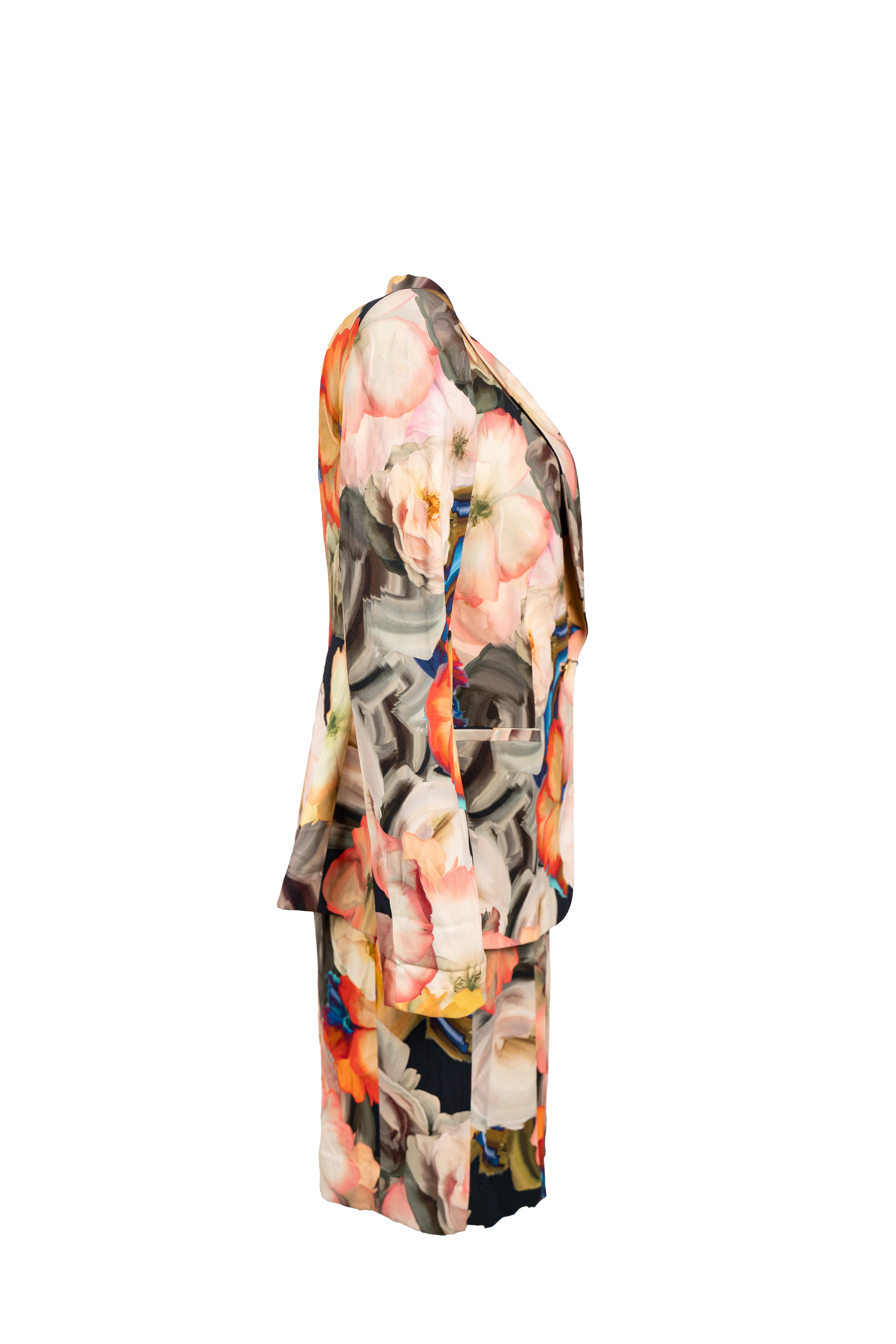 Completo Donna Gai Mattiolo Stampa Floreale Macro Multicolor Giacca E Gonna Vintage Anni 90 Luxury 3 Completo Donna Gai Mattiolo Stampa Floreale Macro Multicolor Giacca E Gonna Vintage Anni 90 Luxury - Foto 3