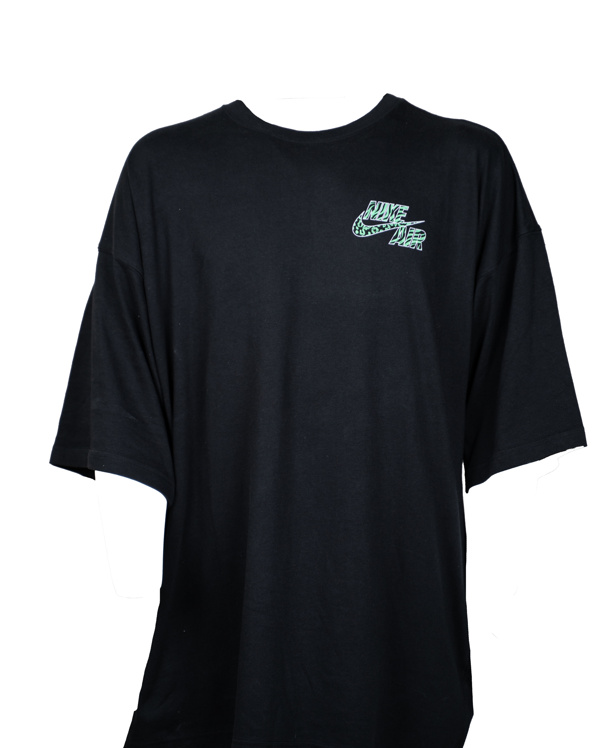 T-shirt Uomo Nike Air Nero Oversize Stampa Just Do It Verde Effetto Graffio Tigre