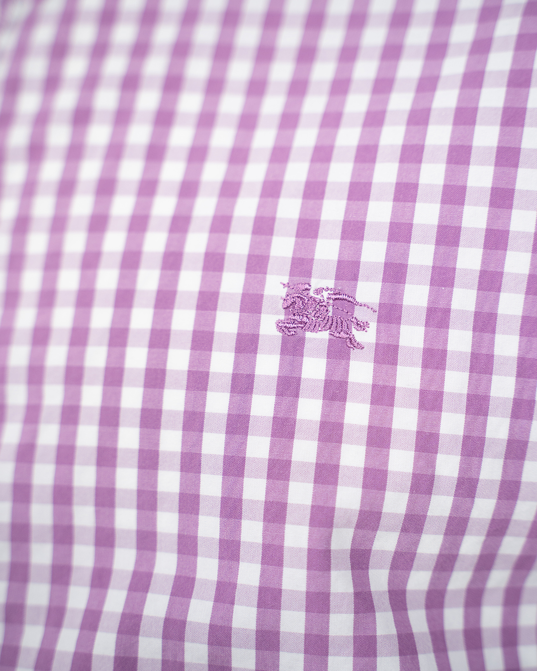Camicia Uomo Burberry Lilla Bianca Gingham Vintage Anni 2000 Slim Fit Logo Equestre 4 Camicia Uomo Burberry Lilla Bianca Gingham Vintage Anni 2000 Slim Fit Logo Equestre - Foto 4