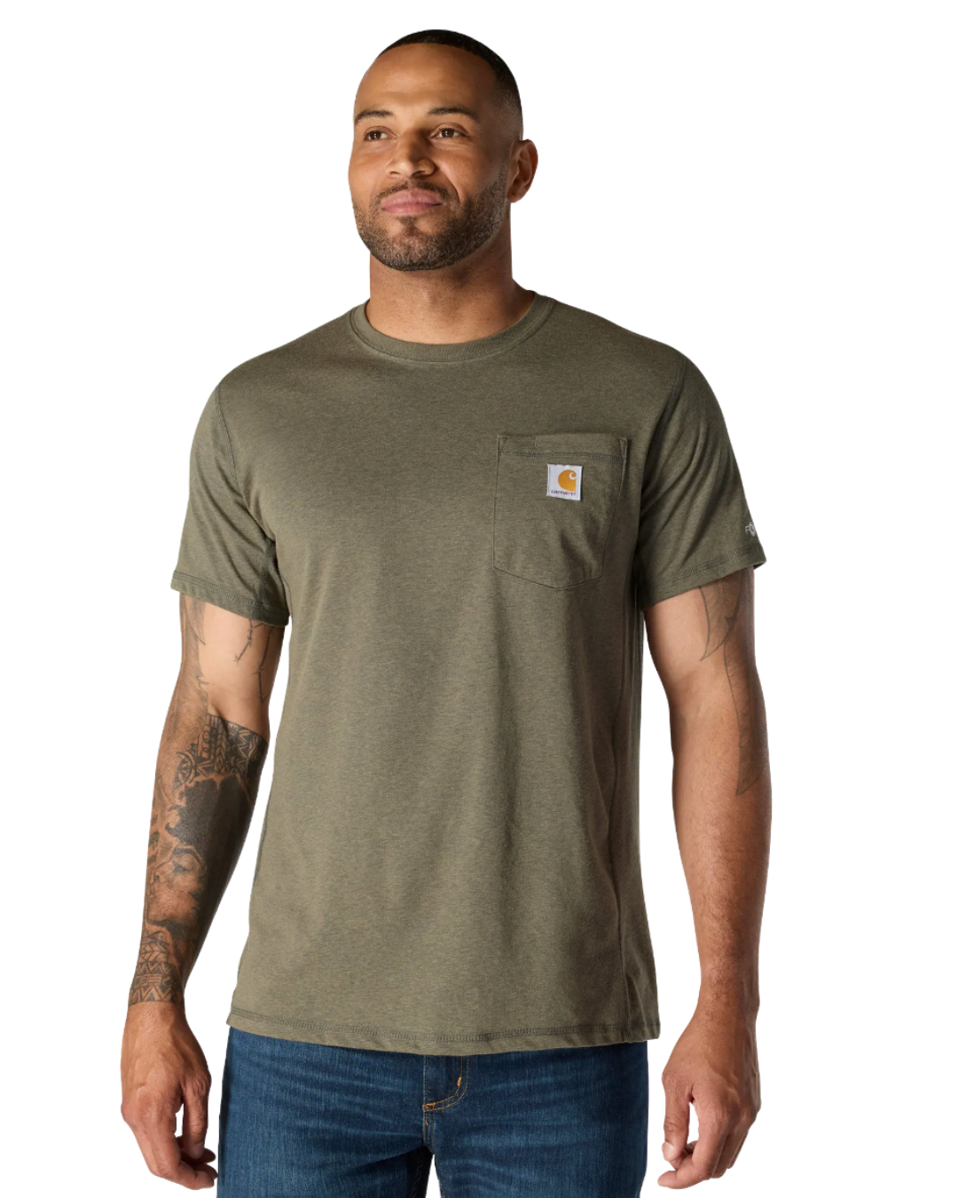 T-Shirt Maglietta Carhartt Force Relaxed Fit Midweight con Taschino Unisex - foto 2