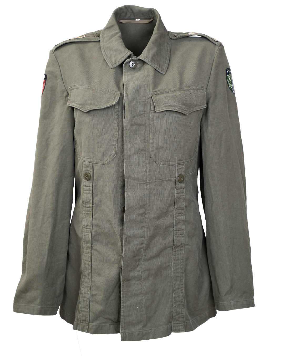 Sahariana Donna SP Vintage Revival Verde Militare Strass Love - foto 2