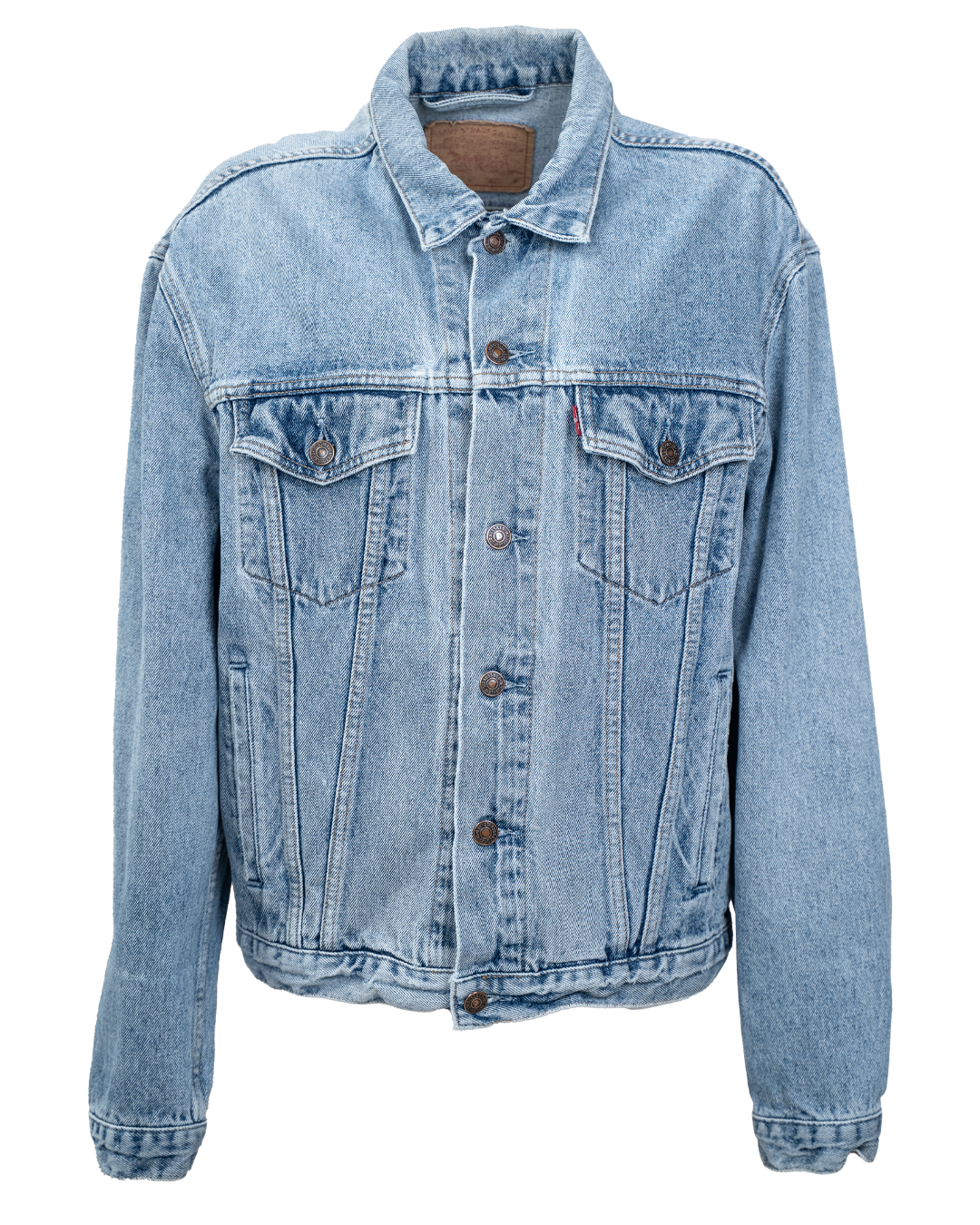 Giacca di Jeans Levi's Unisex Red Tab Azzurra Stonewash Trucker Bottoni Rame Vintage Anni 2000