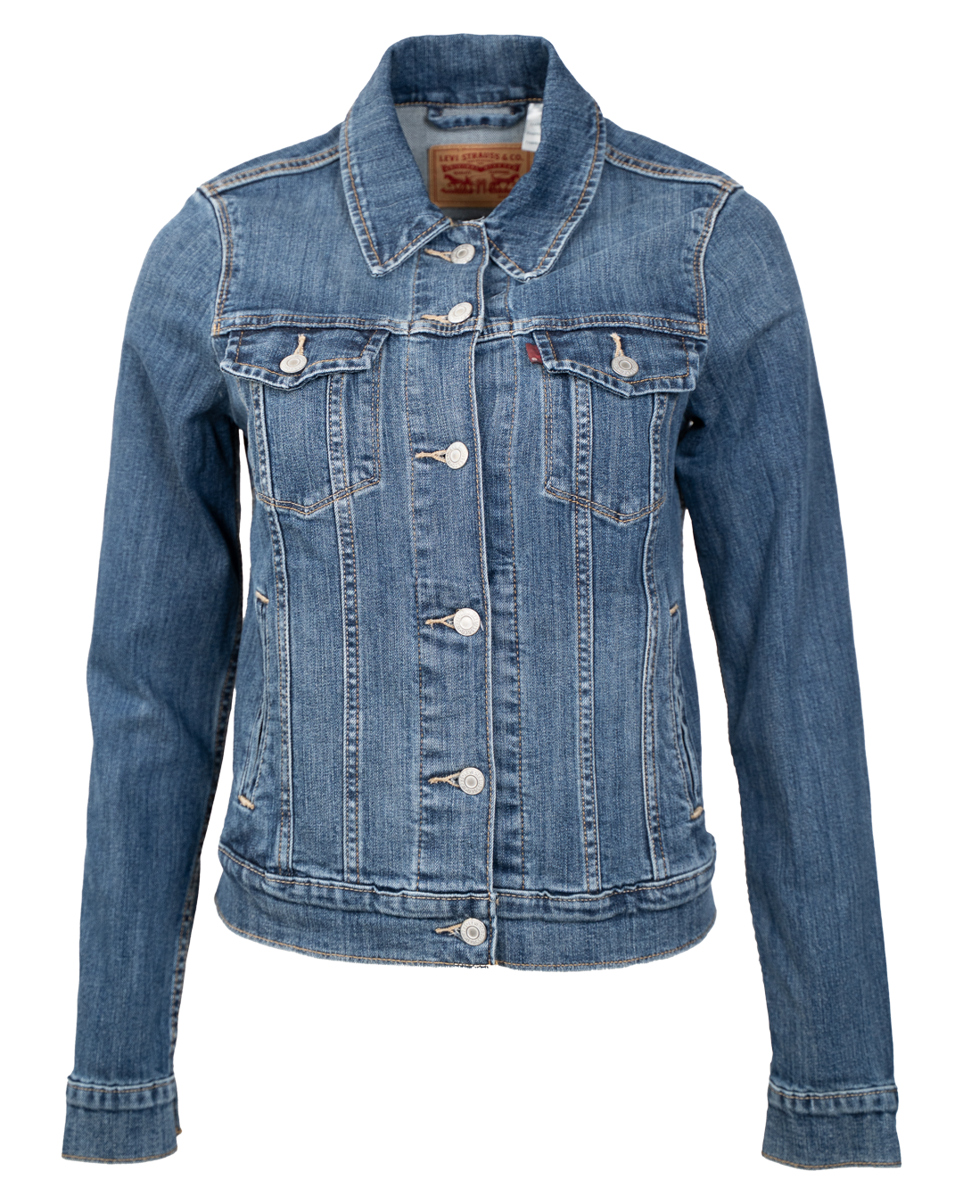 Giacca di Jeans Donna Levi's Blu Trucker Slim Vita Sagomata Vintage Anni 2000