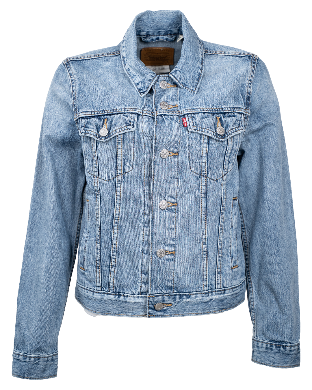 Giacca di Jeans Levi's Unisex Trucker Azzurra Stonewash Vintage Anni 2000