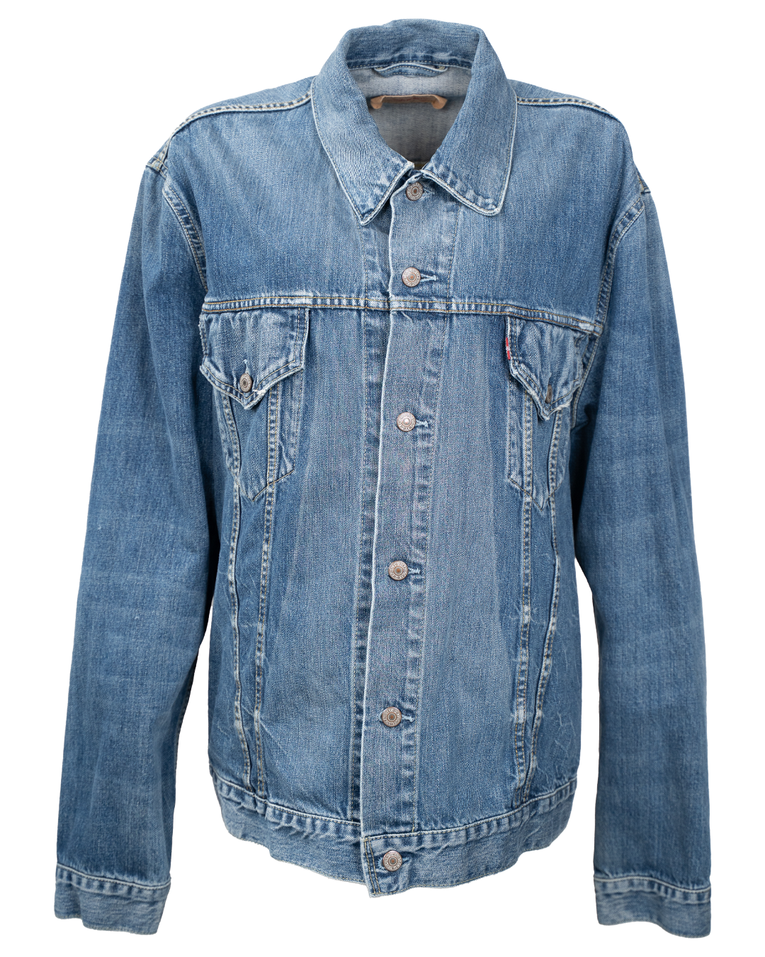 Giubbotto di Jeans Levi's Unisex Trucker Oversize Blu Lavaggio Medio Vintage Anni 2000