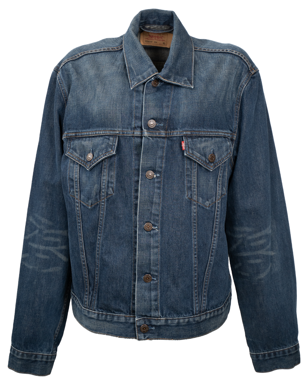 Giubbotto di Jeans Levi's Unisex Trucker Blu Lavaggio Medio Scuro Vintage Anni 2000