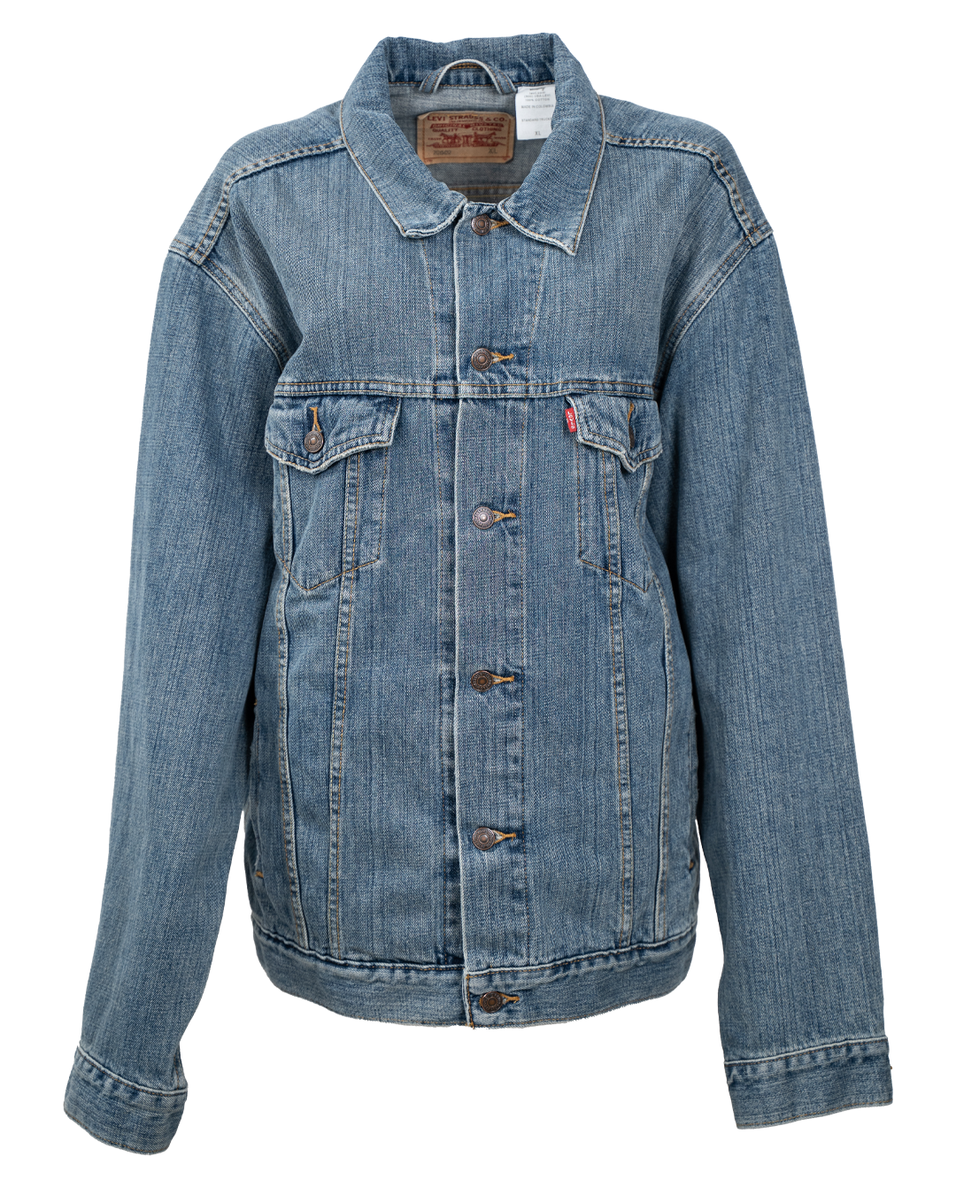 Giubbotto di Jeans Levi's Unisex Trucker Oversize Blu Medio Vintage Anni 2000