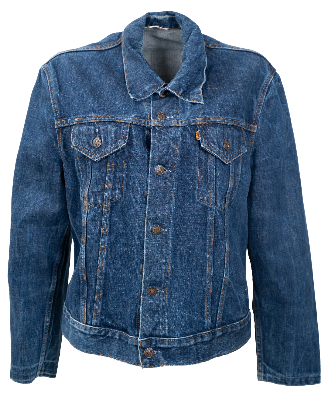 Giacca di Jeans Levi's Unisex Orange Tab Blu Scuro Trucker Denim Indaco Vintage Anni 70