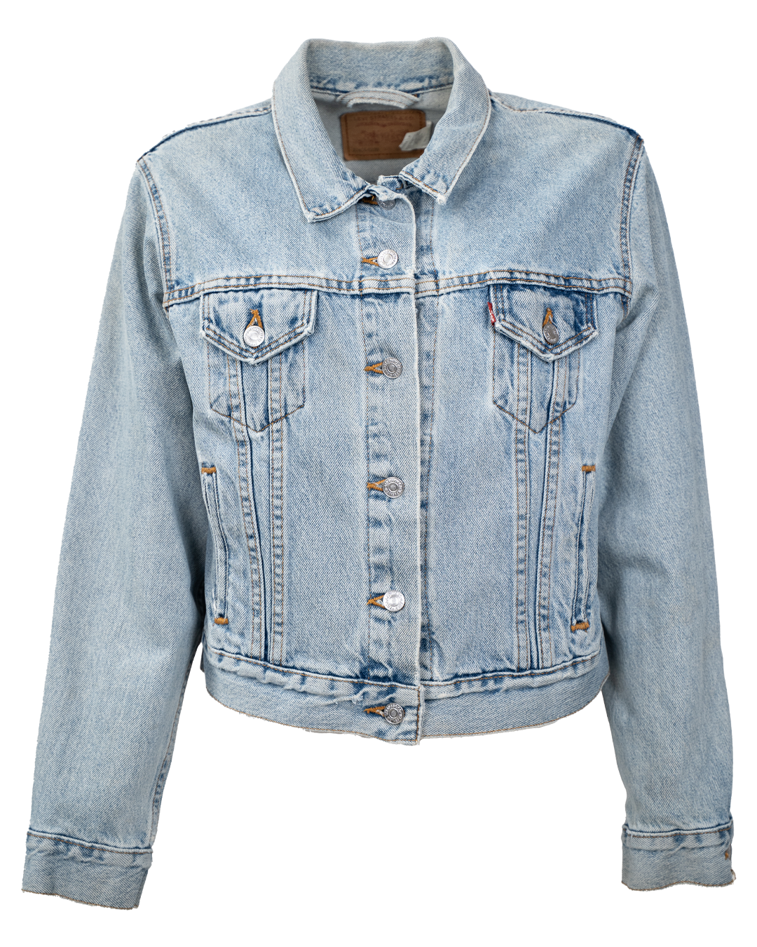 Giacca di Jeans Donna Levi's Red Tab Azzurra Stonewash Trucker Vintage Anni 90 Made in USA