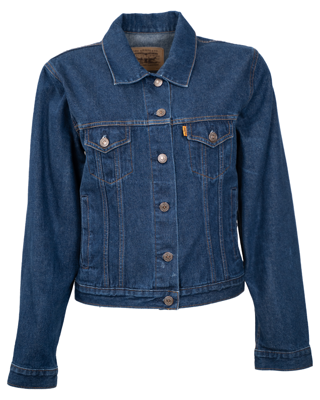 Giacca di Jeans Donna Levi's Orange Tab Blu Scuro Trucker Vintage Anni 70 Denim
