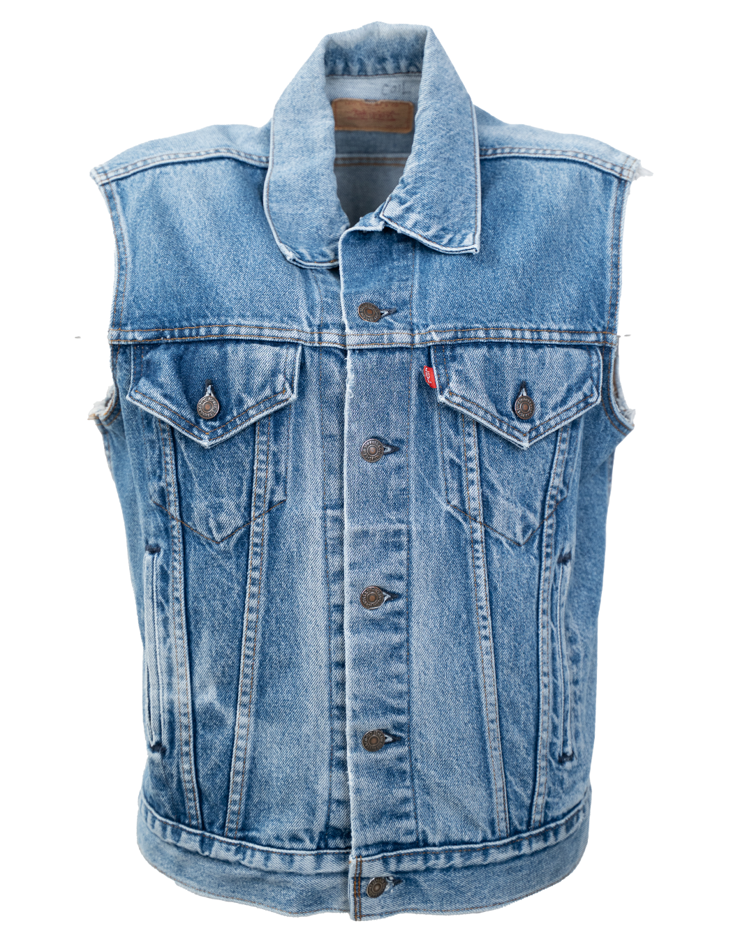 Gilet di Jeans Levi's Unisex Red Tab Azzurro Smanicato Vintage Anni 2000