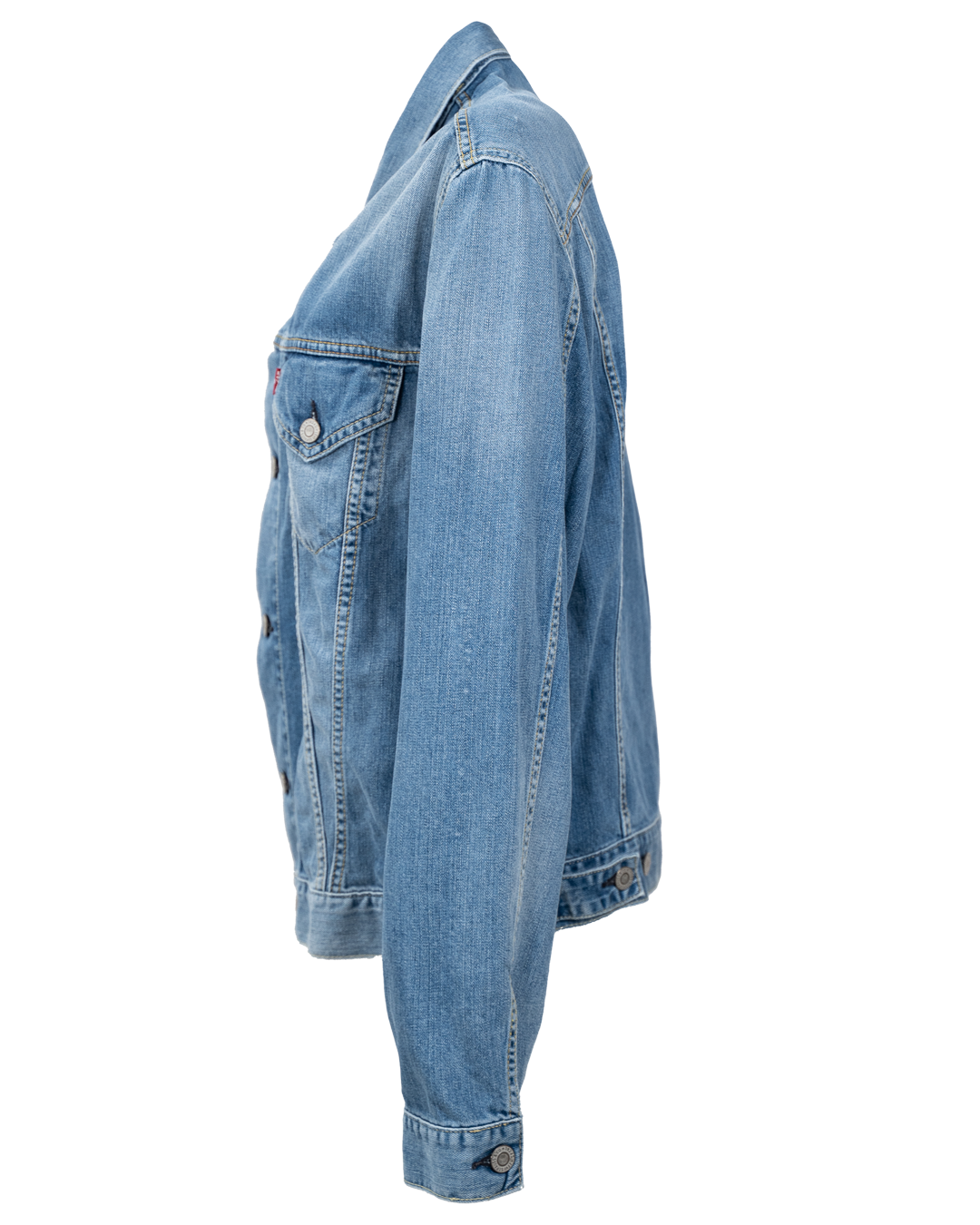 Giacca Di Jeans Levi'S Unisex Trucker Blu Lavaggio Medio Vintage Anni 2000 3 Giacca Di Jeans Levi'S Unisex Trucker Blu Lavaggio Medio Vintage Anni 2000 - Foto 3