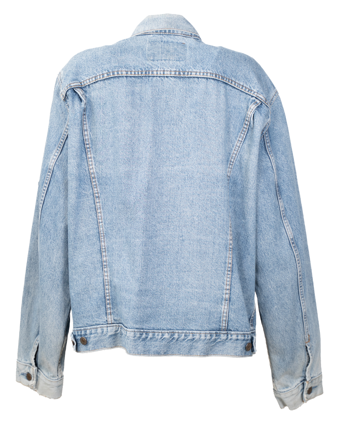 Giacca di Jeans Levi's Unisex Trucker Blu Chiaro Lavaggio Vissuto Vintage Anni 2000 - foto 2
