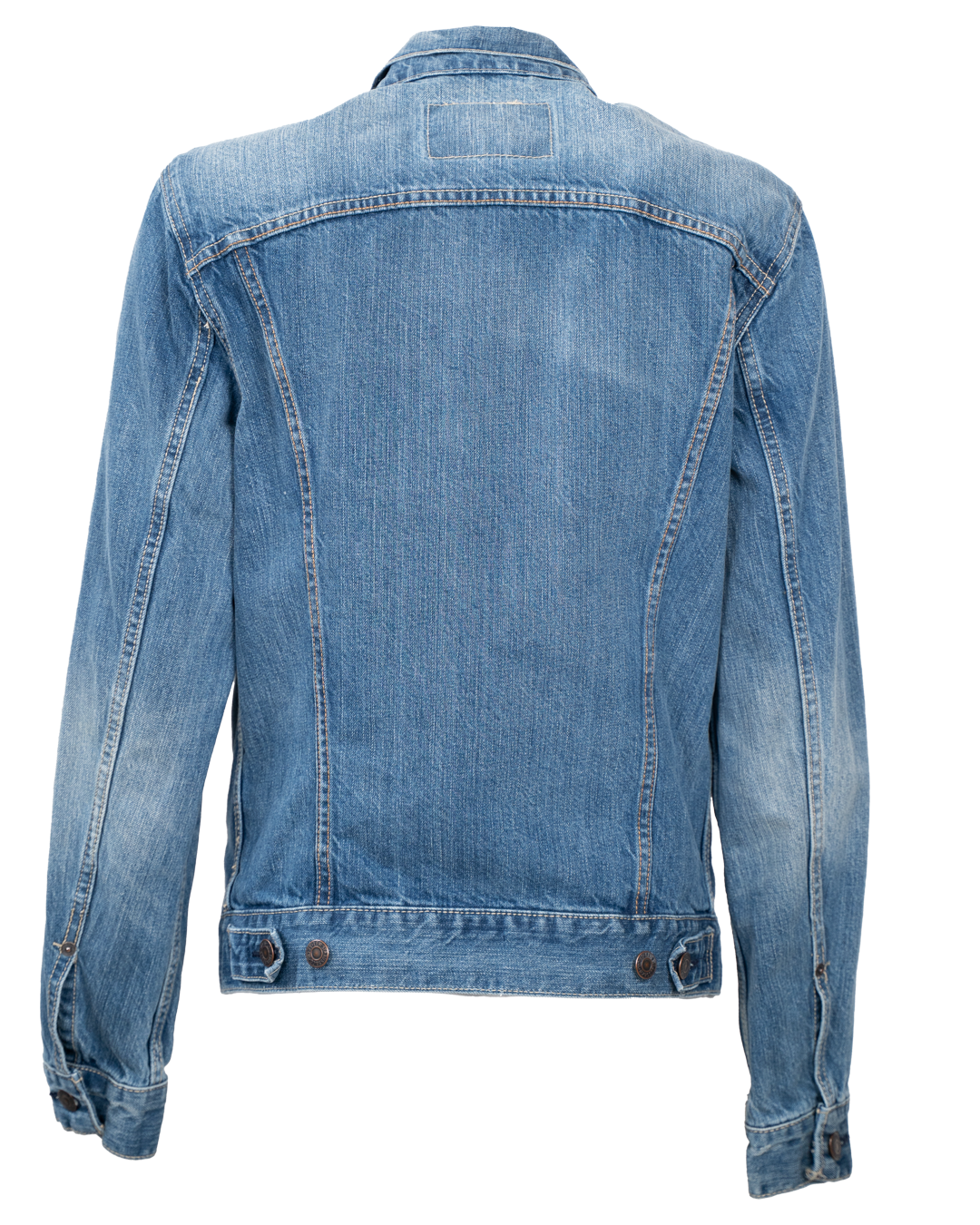 Giacca di Jeans Levi's Unisex Trucker Blu Lavaggio Vissuto Vintage Anni 2000 - foto 2