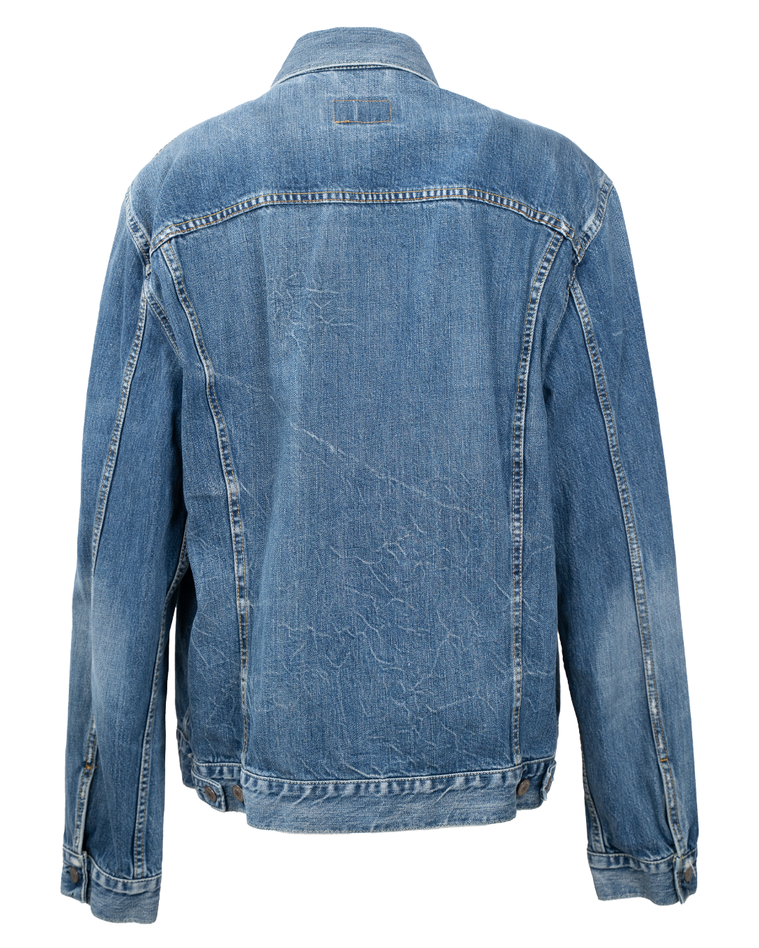 Giubbotto di Jeans Levi's Unisex Trucker Oversize Blu Lavaggio Medio Vintage Anni 2000 - foto 2