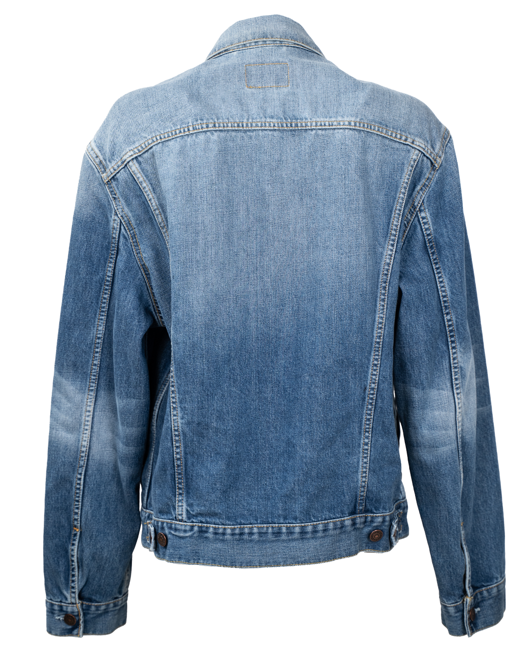 Giacca di Jeans Levi's Unisex Trucker Azzurra Lavaggio Sfumato Vintage Anni 2000 - foto 2