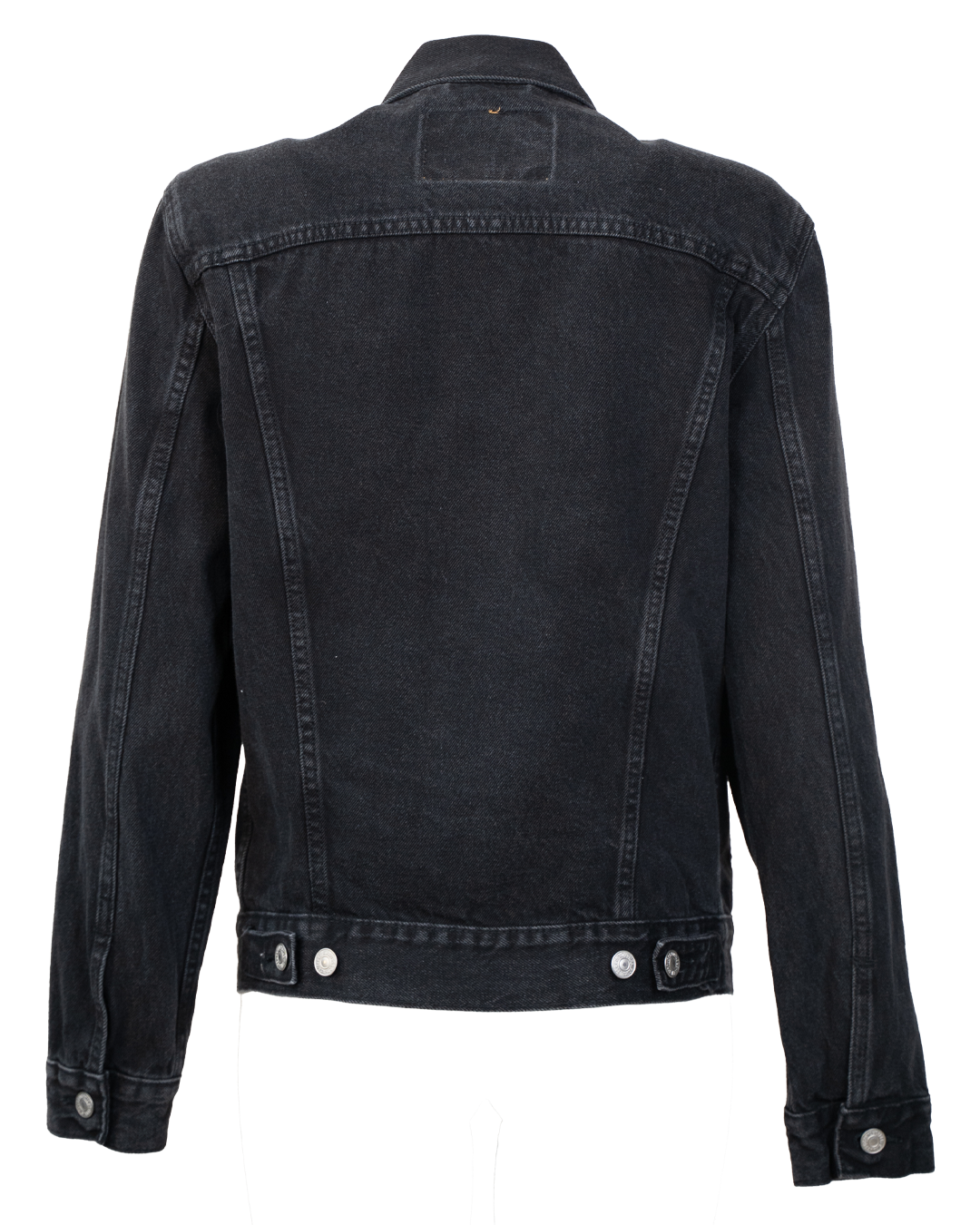 Giacca di Jeans Levi's Unisex Trucker Nero Bottoni Argento Vintage Anni 2000 - foto 2