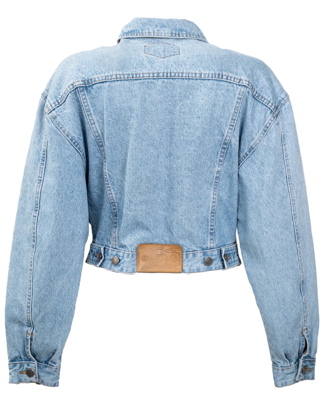 Giacca di Jeans Donna Rifle Azzurra Corta Vintage Anni 80 Fiore Ricamato Made in Italy - foto 2