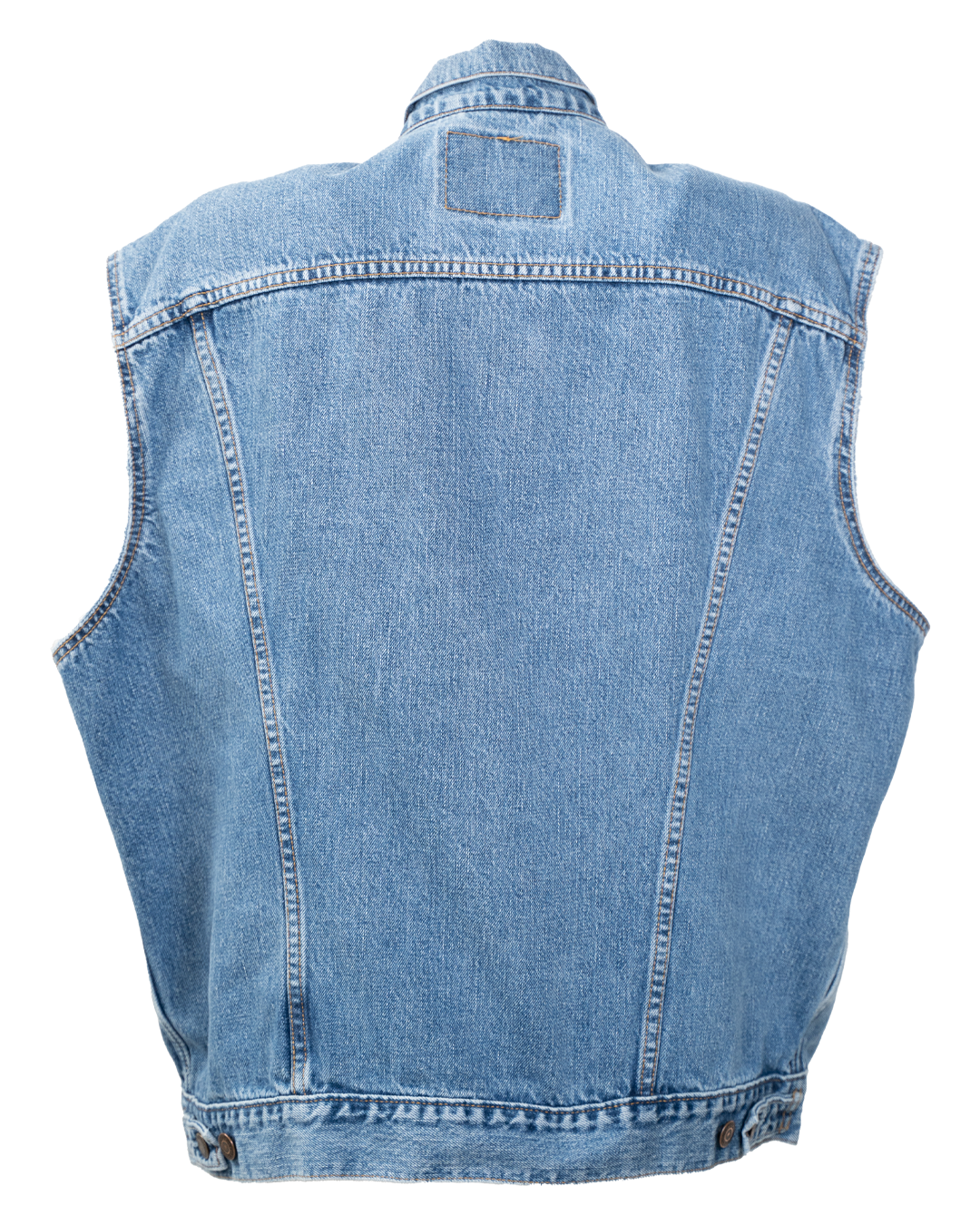 Gilet di Jeans Levi's Unisex Azzurro Smanicato Denim Bottoni Rame Vintage Anni 2000 - foto 2