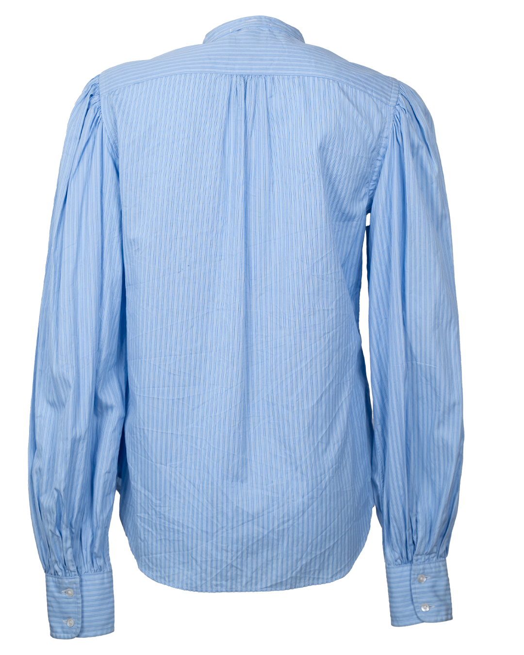 Camicia Blusa Donna Polo Ralph Lauren Azzurra a Righe con Maniche a Sbuffo in Cotone - foto 2