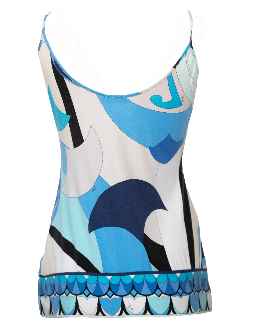 Canotta Top Donna Emilio Pucci Multicolore Stampa Iconica in Jersey di Seta Vintage Made in Italy - foto 2