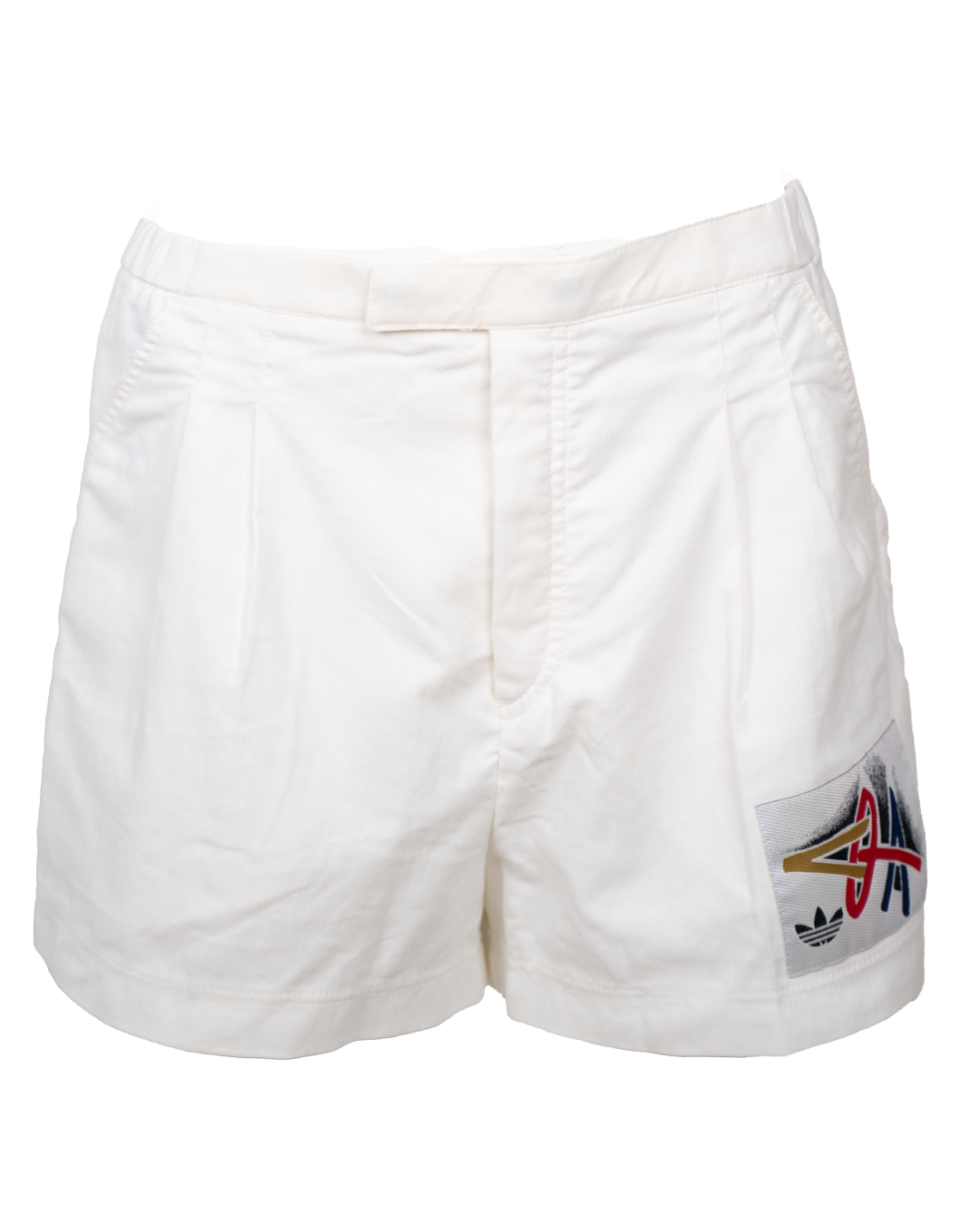 Pantaloncini Shorts da Tennis Uomo Adidas Bianchi Vintage con Logo Trefoil