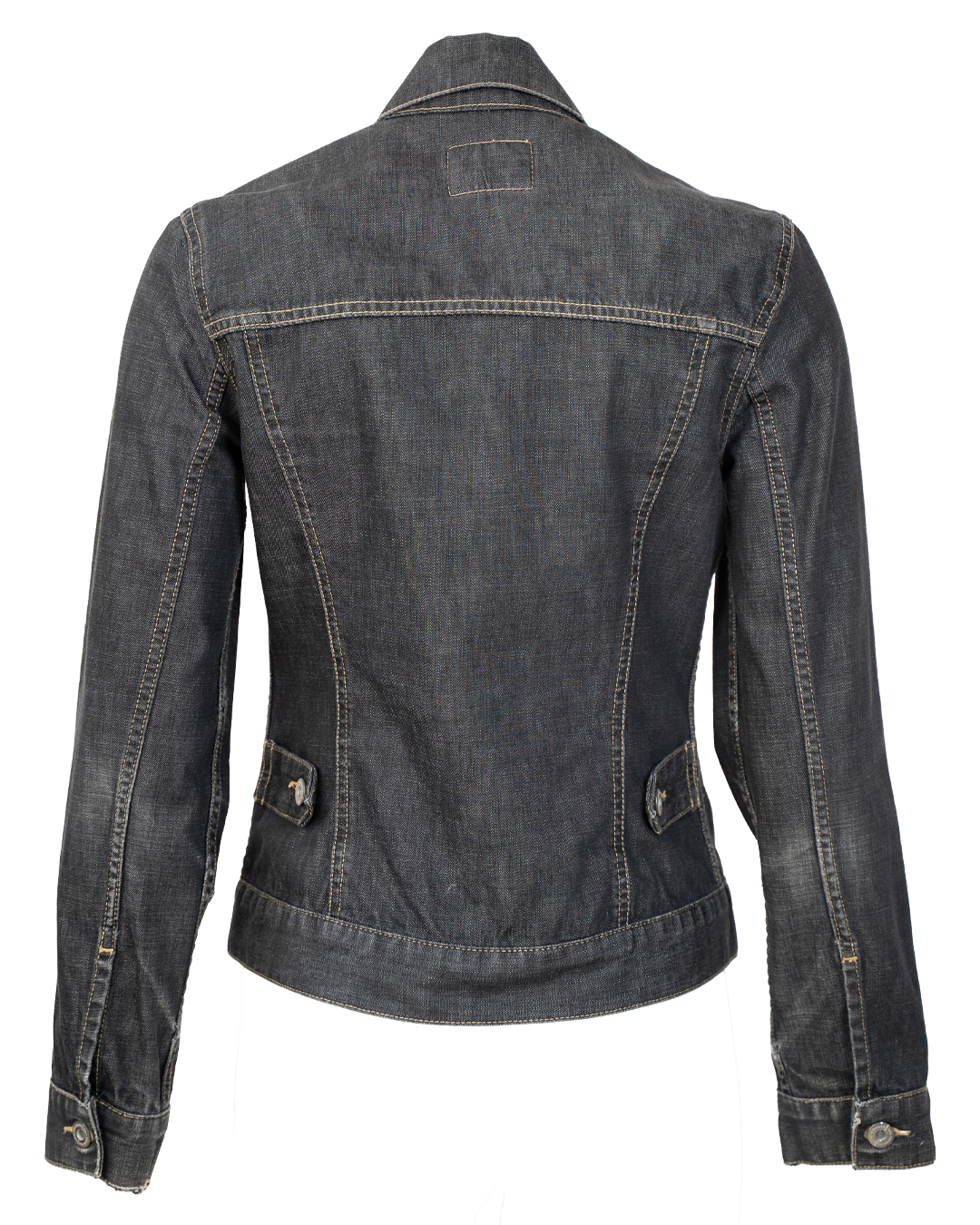 Giacca di Jeans Donna Levi's Nero Slim Fit Cuciture a Contrasto Vintage Anni 2000 - foto 2