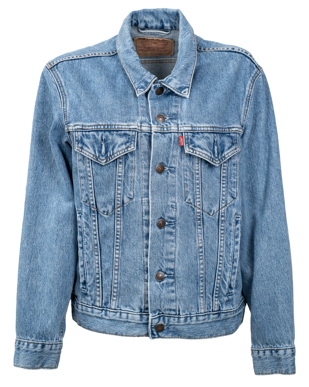 Giacca di Jeans Levi's Unisex Trucker Azzurra Lavaggio Chiaro Vintage Anni 2000