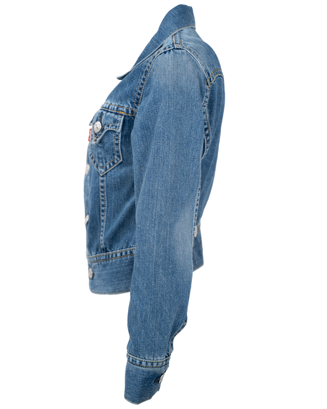 Giacca Di Jeans Corta Donna Levi'S Blu Sprone Western A V Cropped Vintage Anni 2000 3 Giacca Di Jeans Corta Donna Levi'S Blu Sprone Western A V Cropped Vintage Anni 2000 - Foto 3