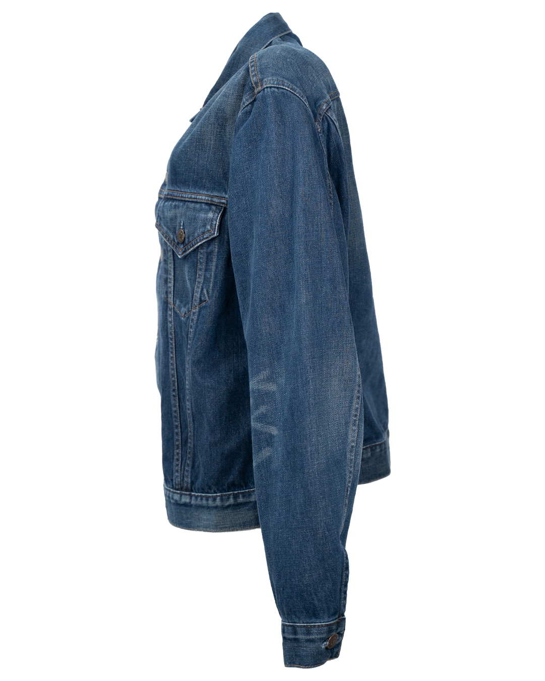 Giubbotto Di Jeans Levi'S Unisex Trucker Blu Lavaggio Medio Scuro Vintage Anni 2000 3 Giubbotto Di Jeans Levi'S Unisex Trucker Blu Lavaggio Medio Scuro Vintage Anni 2000 - Foto 3