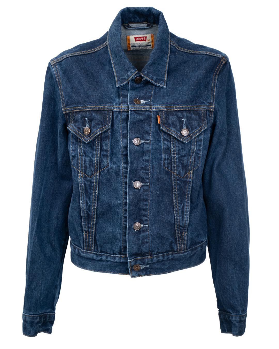 Giacca di Jeans Levi's Unisex Orange Tab Blu Scuro Trucker Indaco Vintage Anni 70
