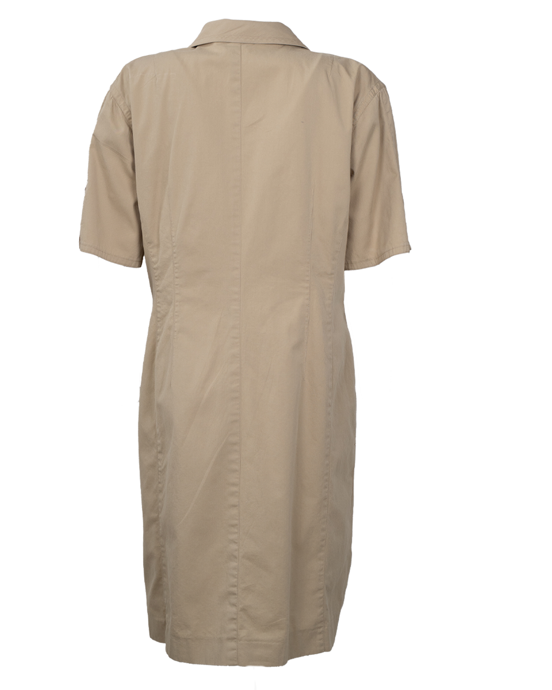 Abito Donna Louis Féraud Chemisier Doppiopetto Beige a Manica Corta Vintage - foto 2
